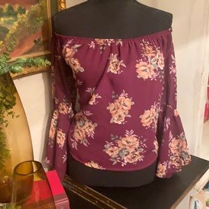 Off the shoulder sheer top